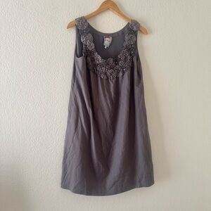 Yoana Baraschi Rosette Dress Gray Silk Blend